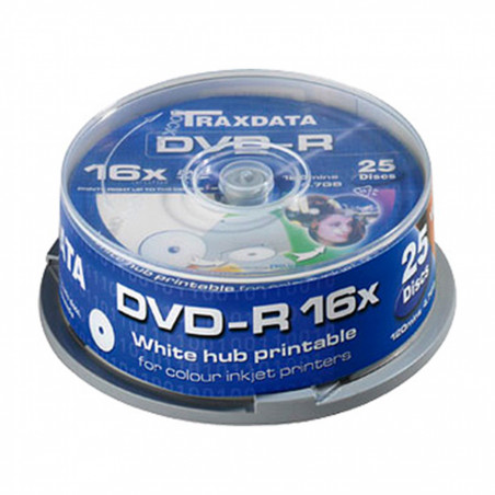 DVD-R TRAXDATA, 4.7GB, 16X, CAKE 25 kom full printable,white