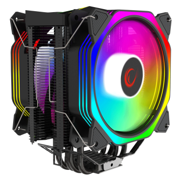 CPU hladnjak RAMPAGE OCTAGON C60 Black 57CFM 1800RPM 2x12cm ARGB AM5/LGA1700 Compatible Air Cooled CPU Fan, 38975