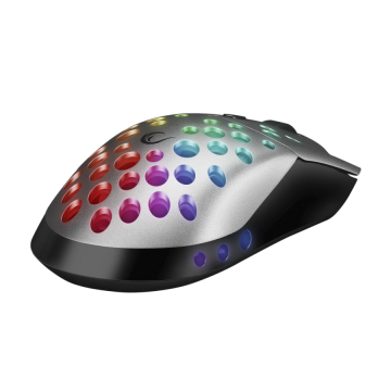 Miš gaming RAMPAGE SMX-R66 ROCKET Ultra Light silver, RGB LED, 12000dpi