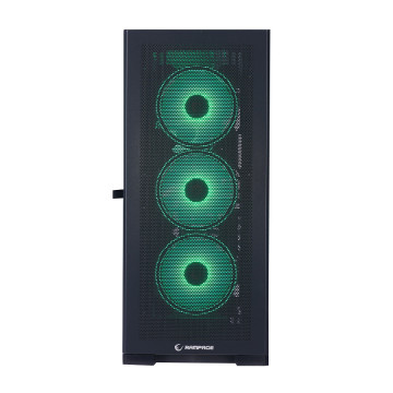 Kućište gaming RAMPAGE MAGNIFIC Mesh Magnetic Tempered Glass Black 4*12cm RGB Fan ATX Mid-T 39850