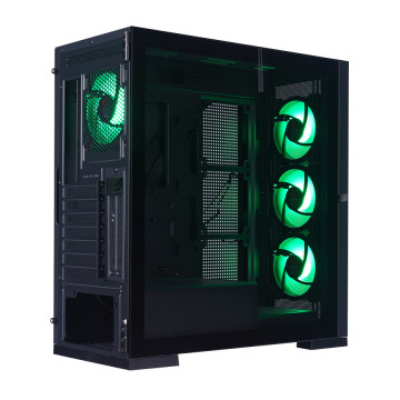 Kućište gaming RAMPAGE MAGNIFIC Mesh Magnetic Tempered Glass Black 4*12cm RGB Fan ATX Mid-T 39850