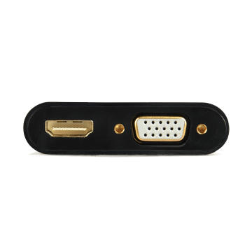 Video adapter VGA to HDMI + VGA adapter 0.15 m, black, GEMBIRD A-VGA-HDMI-02