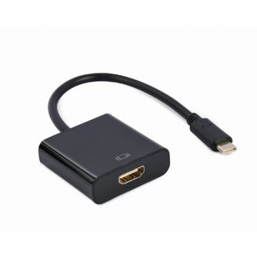 USB adapter Type-C to HDMI adapter 4K@60Hz, 15 cm, black, GEMBIRD, A-CM-HDMIF-04