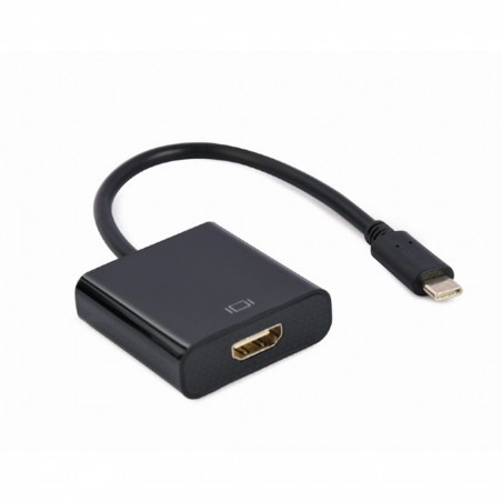 USB adapter Type-C to HDMI adapter 4K@60Hz, 15 cm, black, GEMBIRD, A-CM-HDMIF-04