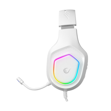 Slušalice sa mikrofonom gaming RAMPAGE RM-K90 VECTOR white, RGB LED 3,5 mm, 36299