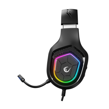 Slušalice sa mikrofonom gaming RAMPAGE RM-K90 VECTOR black, RGB LED, 3,5 mm, 36298