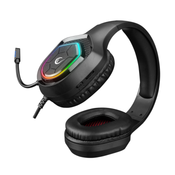 Slušalice sa mikrofonom gaming RAMPAGE RM-K90 VECTOR black, RGB LED, 3,5 mm, 36298
