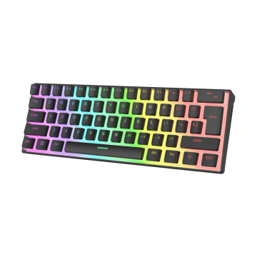 Tastatura gaming RAMPAGE RADIANT K11 black, Type-C, RGB, red switch, US layout, pudding keycaps, 38971