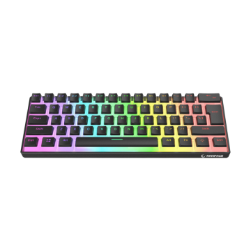 Tastatura gaming RAMPAGE RADIANT K11 black, Type-C, RGB, red switch, US layout, pudding keycaps, 38971