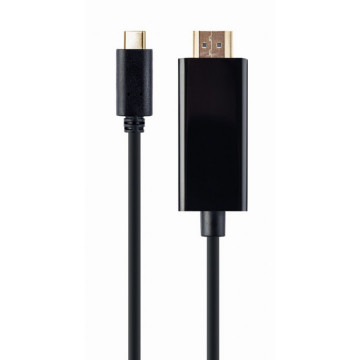USB kabl adapter Type-C male to HDMI-male 4K 30Hz, 2 m, black, GEMBIRD, A-CM-HDMIM-01