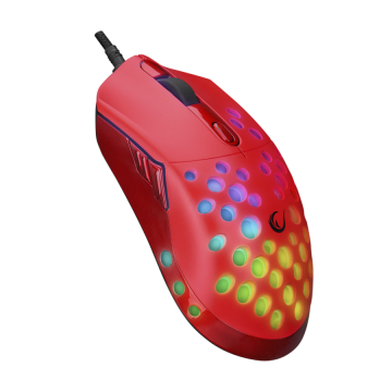 Miš gaming RAMPAGE SMX-R66 ROCKET Ultra Light Red RGB LED 12000dpi, 34832