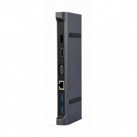 Docking station USB adapter Type-C 9-in-1 multi-port adapter Hub3.0 + HDMI + DisplayPort + VGA + PD + LAN + audio, GEMBIRD A-CM-