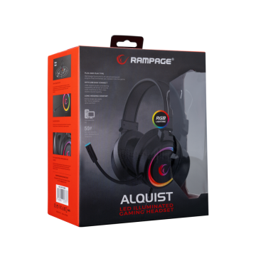 Slušalice sa mikrofonom gaming RAMPAGE SN-R10 ALQUIST black, 3,5 mm, RGB, 35527