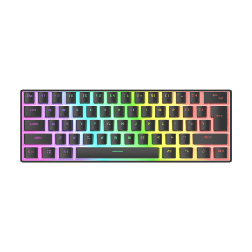 Tastatura gaming RAMPAGE RADIANT K11 black, Type-C, RGB, red switch, US layout, pudding keycaps, 38971