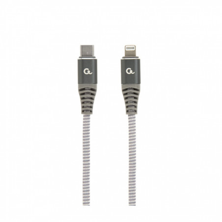 USB 2.0 kabl Premium cotton braided Type-C to 8-pins lightning iPhone charging & data cable, 1.5 m CC-USB2B-CM8PM-1.5M