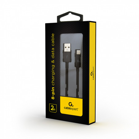 USB 2.0 kabl iPhone 8-pin charging and data cable, 2 m, black CC-USB2P-AMLM-2M