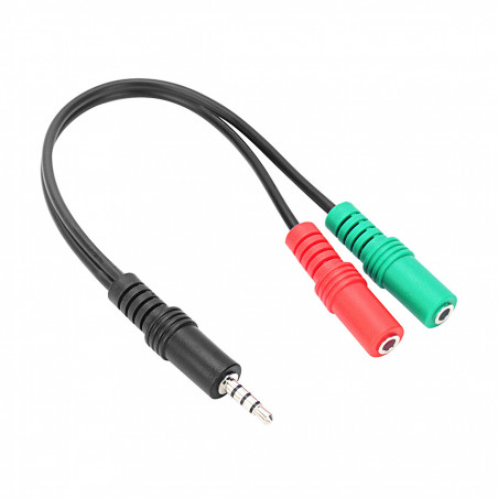 SPEEDLINK TRAX audio adapter za slušalice male 3,5mm 4-pin to female 2×3,5mm 3-pin, PS5/PS4/Xbox Series X/S, SL-450103-BK