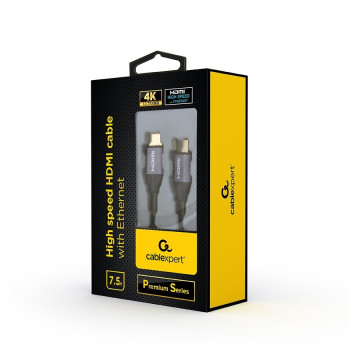 HDMI kabl GEMBIRD, High speed with Ethernet “Premium series”, 7,5 m, CCBP-HDMI-7.5M