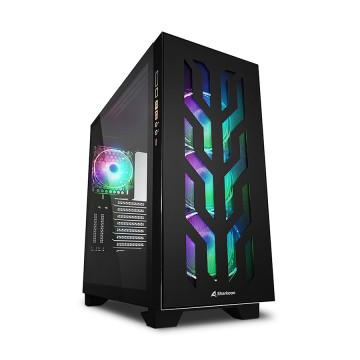 Kućište SHARKOON gaming, ELITE SHARK CA300T 4×120 mm Addressable RGB Fans, black, E-ATX