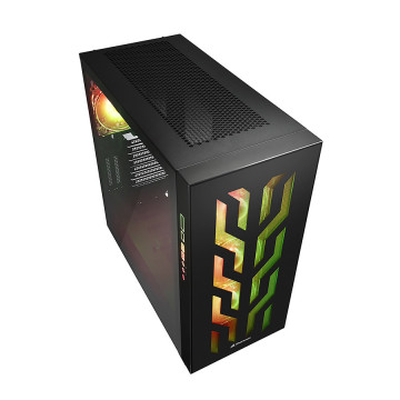 Kućište SHARKOON gaming, ELITE SHARK CA300T 4×120 mm Addressable RGB Fans, black, E-ATX