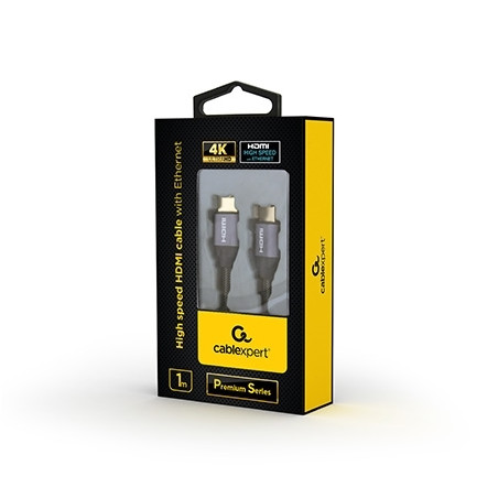 HDMI kabl GEMBIRD, High speed with Ethernet “Premium series”, 1 m, CCBP-HDMI-1M