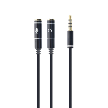 GEMBIRD audio adapter za slušalice 3,5mm 4pin to 2x 3,5 mm 3pin (mic/slušalice), 20cm CCA-417M