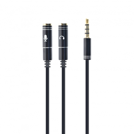 GEMBIRD audio adapter za slušalice 3,5mm 4pin to 2x 3,5 mm 3pin (mic/slušalice), 20cm CCA-417M