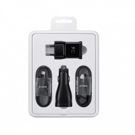 Punjač i auto punjač set SAMSUNG ORG. sa microUSB i Type-C kablom Fast Charge power pack EP-U3100WBEGWW crni