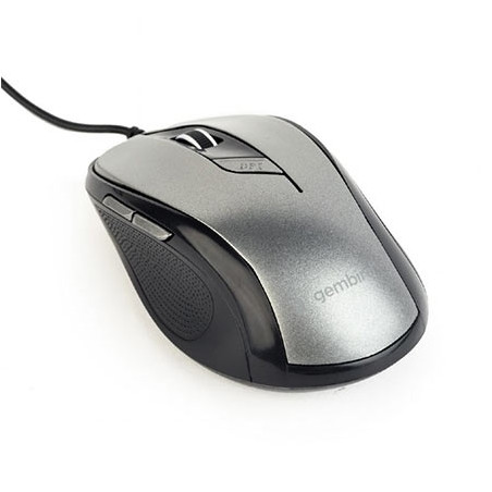 Miš GEMBIRD MUS-6B-01-BG, optical, USB, 6 tipki 800-1600 dpi,crni-sivi