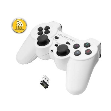 Game Pad ESPERANZA GLADIATOR, vibration, PS3/PC, wireless, white/black, EGG108W
