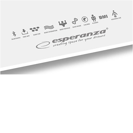 Kućna vaga ESPERANZA 8in1 bluetooth scale BESTFIT white, EBS016W