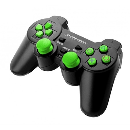 Game Pad ESPERANZA CORSAIR, vibration, PS2/PS3/PC, USB, black/green, EGG106G