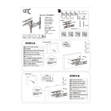 Zidni nosač GNC PSW866AT 32″-55″ 400×400 full motion max 30kg