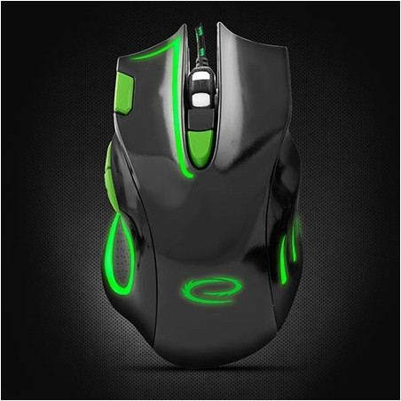 Miš ESPERANZA GAMING HAWK 7D MX401, BLACK-GREEN, 2400dpi, double-click, ergonomic, EGM401KG