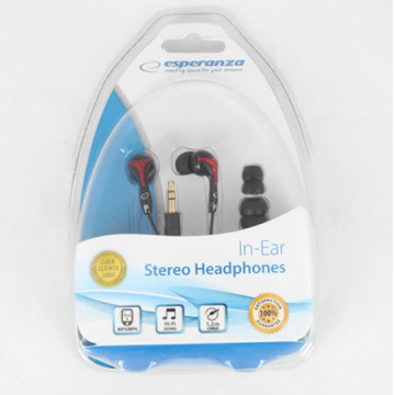 Slušalice ESPERANZA In-Ear, Ultra Strong BASS, black-red, EH123