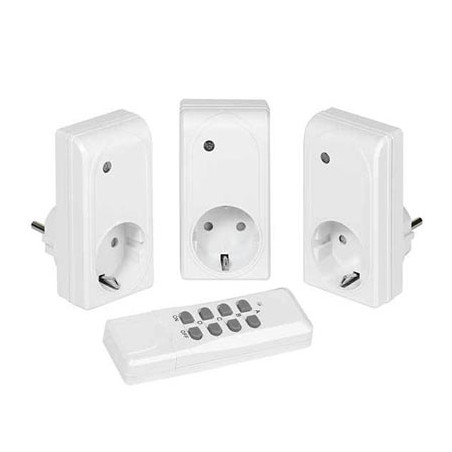 VIVANCO set od tri utičnice + wireless remote sa RF kontrolom, 1000W, white 26551