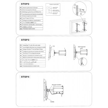 Zidni nosač GNC PSW881, 32″-65″, 40kg, VESA 600×400, nagib -8 do 12 stepeni