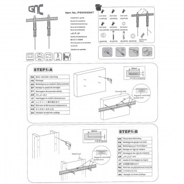 Zidni nosač GNC PSW530MT, 32″-65″, 30kg, VESA 600×400, nagib 15, super slim profile 24mm