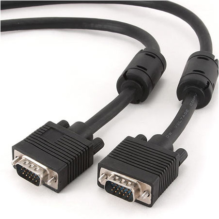 SVGA kabl, CRNI 1.8m 15M-15M dual-shielded + 2xFerr, GEMBIRD CC-PPVGA-6B