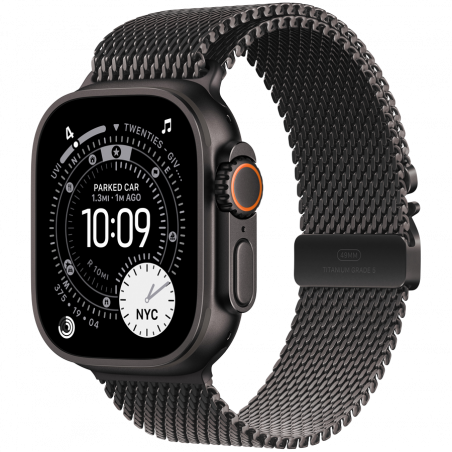 Apple Watch Ultra 3 Cellular 49mm pametni sat, crno titanijumsko kućište, Milanese narukvica M