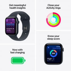 Apple Watch SE 3 GPS 44mm Midnight Aluminium Case with Midnight Sport Band - M/L,Model A3325