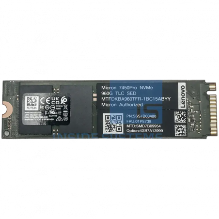 Lenovo ThinkSystem M.2 7450 PRO 960GB NVMe PCIe 4.0 x4 SSD, čitanje 5000 MB/s