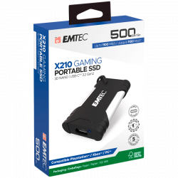 Emtec X210G Portable SSD 500GB, vanjski SSD za gaming, USB-C 3.2 Gen2, 1100 MB/s