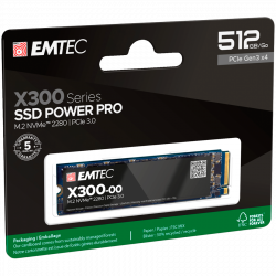 Emtec X300 M2 SSD Power Pro 512GB, interni M.2 SSD disk, 3000 MB/s čitanje