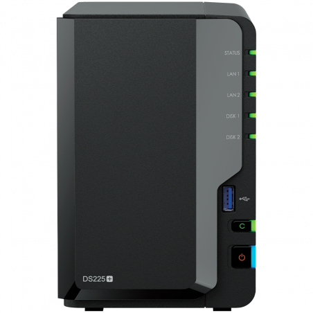 Synology DS225+ NAS server za 2 diska, 3.5" SATA HDD/SSD, Intel Celeron J4125, 2 GB RAM