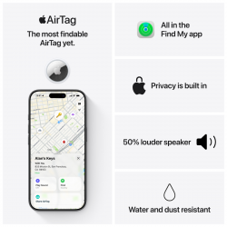 Apple AirTag A2937 lokator za stvari, Bluetooth | Giga Informatika