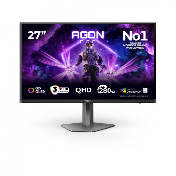 AOC Monitor LED AG276QZD2 AGON PRO 26.7" 2560x1440 QD-OLED Adaptive Sync 240Hz 0.03ms 250 cd/m2 3-sided frameless FULL ERGO