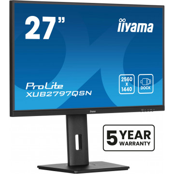 IIYAMA Monitor LED XUB2797QSN-B2 27" IPS 2560 x 1440 @100Hz 300 cd/m² 1300:1 1ms HDMI DP USB-C 65W RJ45 Daisy Chain USB Hub