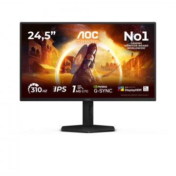 AOC Monitor Gaming 25G4SXU 24.5" Fast IPS, 1920x1080, 310Hz (OC), 0.3ms MPRT (1ms GtG), 400cd/m2, 1000:1, Adaptive Sync,