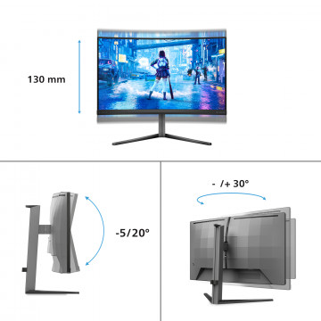 Philips Monitor Evnia 5000 27M2C5200W 27'' Curved VA, 1920x1080 (Full HD), 280Hz, 0.3ms, 300 cd/m², 4000:1, HDR10, 2x HDMI,